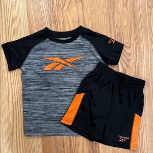Reebok Black and Gray Kids Active Set with Orange Accents